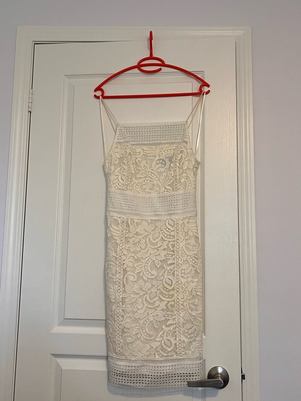 Topshop Cream Lace Spaghetti Strap Mini Dress
